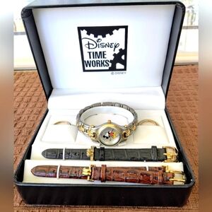 NWB Women's Disney "TimeWorks" Quartz Two-Tone Stainless Steel Watch. Beautiful.